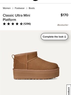 UGG Kids Classic Ultra Mini Platform Boots - Chestnut